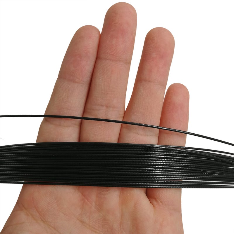Drchoer Fishing Wire Leaders for Saltwater: 30pcs Stainless Steel Line Leaders Nylon-Coated 19" - 100 LB High Strength Wire Rig for Shark Barracuda Pike Fishing - Black - Image 3